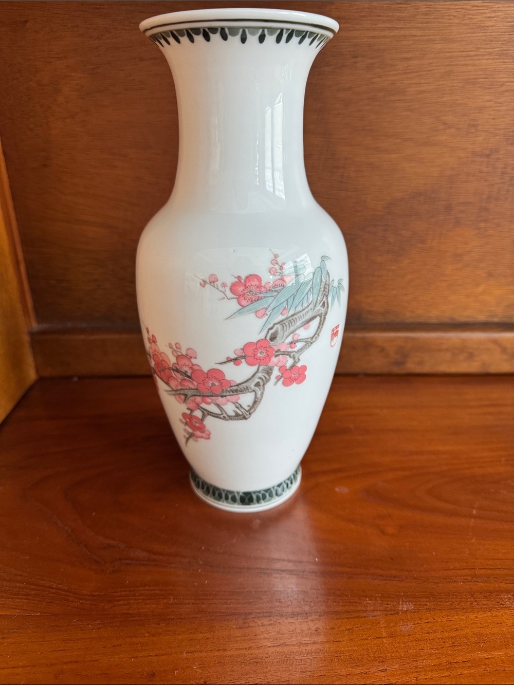 Liling Style Chinese Porcelain Vase Cherry Blossom 10" Chinoiserie Decor